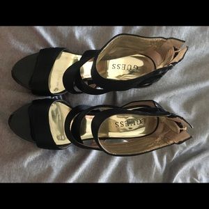 Black strappy guess heels